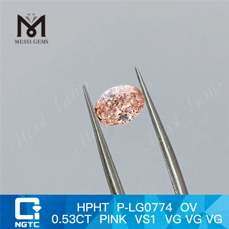 HPHT P-LG0774 OV 0.53CT ピンク VS1 VG VG VG 合成ダイヤモンド