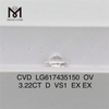 3.22CT D VS1 オーバル マン クリエイテッド ダイヤモンド IGI丨Messigems CVD LG617435150