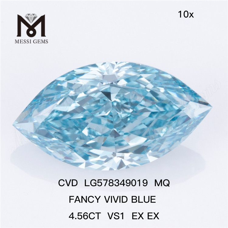 4.56CT VS1 EX EX CVD MQ ファンシー ビビッド ブルー ラボ ダイヤモンド LG578349019