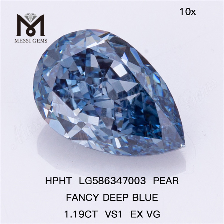 1.19CT VS1 ペア ファンシー ディープ ブルー EX VG HPHT ブルー HPHT ダイヤモンド コスト LG586347003