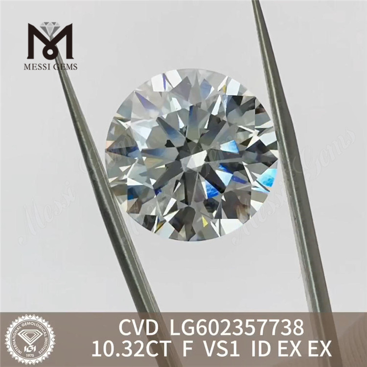 10.32CT F VS1 ID EX EX ジュエリー デザイナー向け 10ct Cvd 成長ダイヤモンド LG602357738丨Messigems