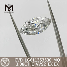 3.08 カラット ラボ ダイヤモンド E VVS2 MQ CVD IGI 認定の輝き丨Messigems LG611353530