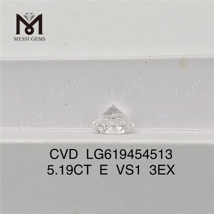 5.23CT E VS1 3EX ラウンド模造ダイヤモンド CVD LG619454515丨Messigems
