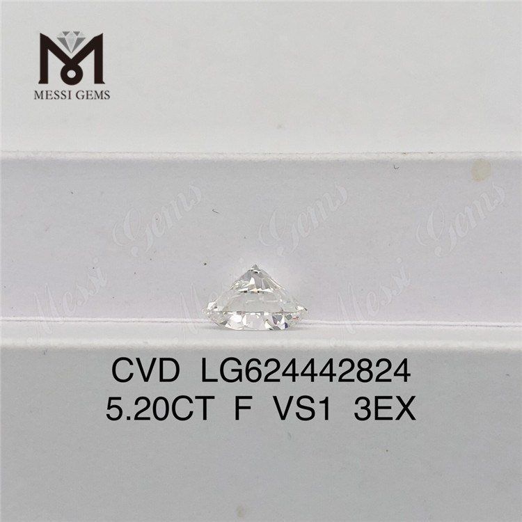 5.20CT F VS1 3EX ラボラトリーメイド ダイヤモンド CVD LG624442824丨Messigems