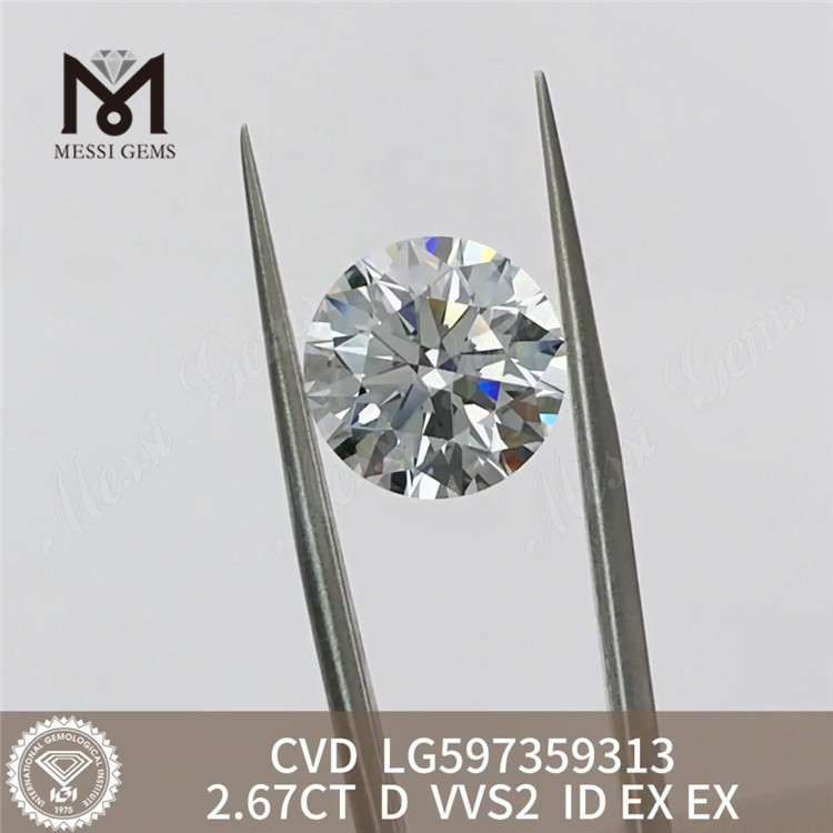 2.67ct igi グレード ダイヤモンド D VVS2 CVD ダイヤモンド 倫理的に調達丨Messigems LG597359313