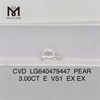 3.00CT E VS1 PEAR 最高品質のラボ ダイヤモンド IGI LG640479447丨Messigems