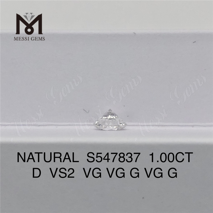 1.00CT D VS2 VG VG G VG G 見事な1カラットの天然ダイヤモンドが贅沢を披露 S547837 丨Messigems