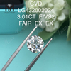3.01 カラット F/VS2 ラウンド ラボ グロウン ダイヤモンド EX EX Cvd ダイヤモンド卸売