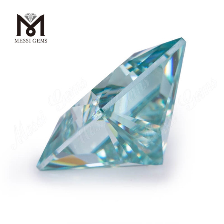 卸売価格ルース モイソナイト プリンセス カット 1 カラット ブルー モアッサナイト ダイヤモンド