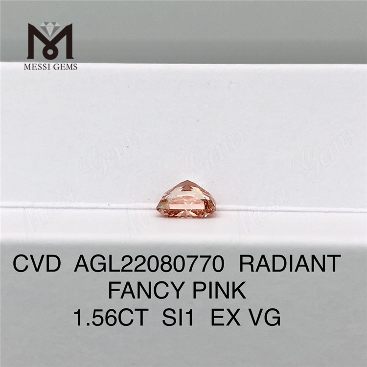 1.56CT ファンシー SI1 EX VG CVD ラディアント カット 合成ピンク ダイヤモンド AGL22080770 