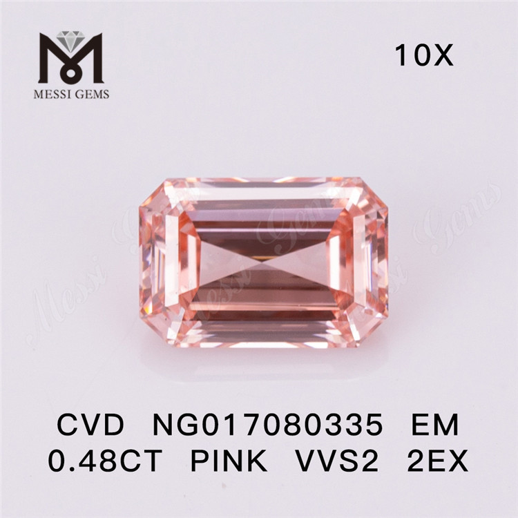 NG017080335 EM 0.48CT ピンク VVS2 2EX ラボ ダイヤモンド CVD 