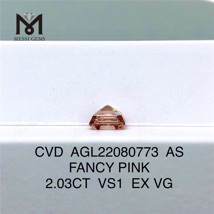 2.03CT CVD ファンシー ピンク VS1 EX VG AS ラボ ダイヤモンド AGL22080773