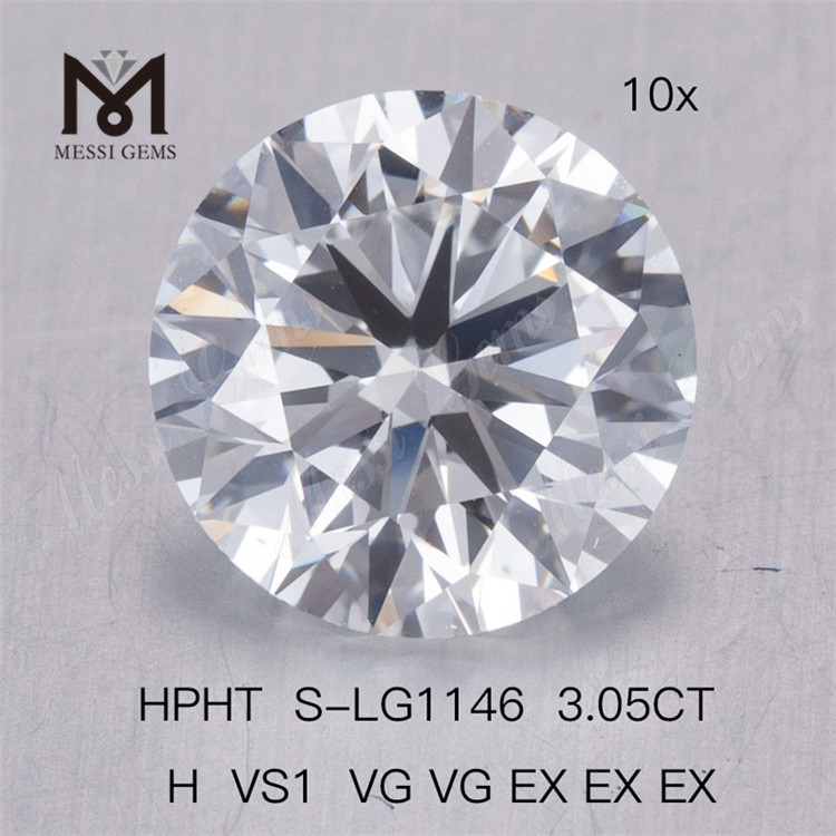3.05CT HPHT H VS1 2VG 3EX ラウンド ラボ ダイヤモンド 価格