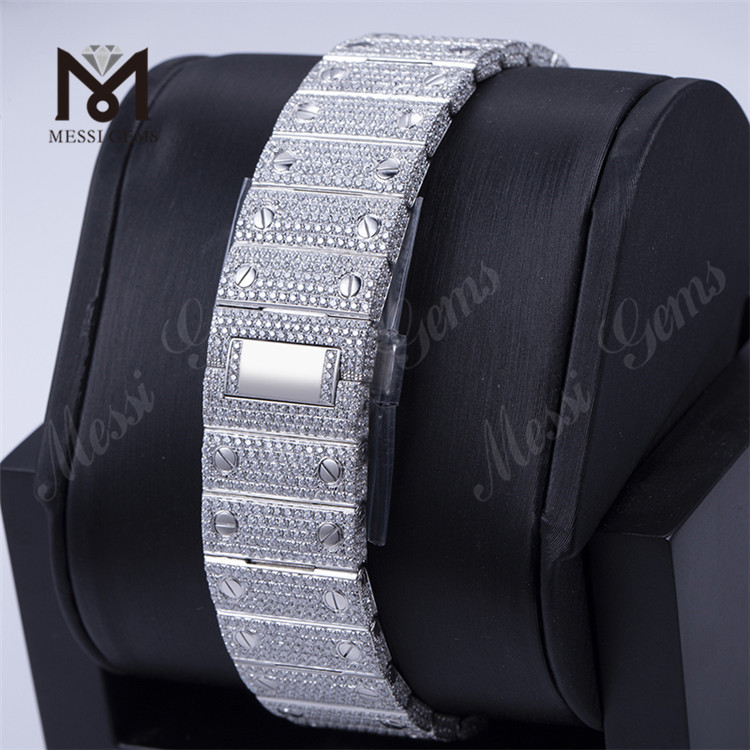 カスタムデザイン男性女性高級ハンドセットアイスアウトダイヤモンドモアッサナイト腕時計 
