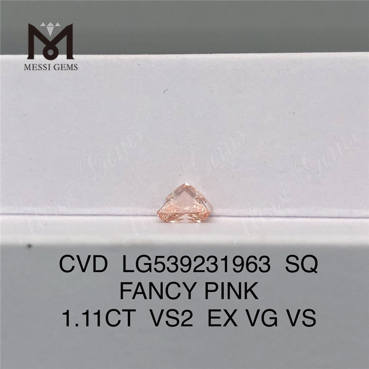 1.11CT LG539231963 SQ ファンシーピンク VS2 EX VG VS ラボ ダイヤモンド CVD