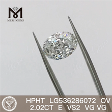 2.02ct E HPHT 人工ダイヤモンド オーバル ルース ラボ ダイヤモンド卸売価格