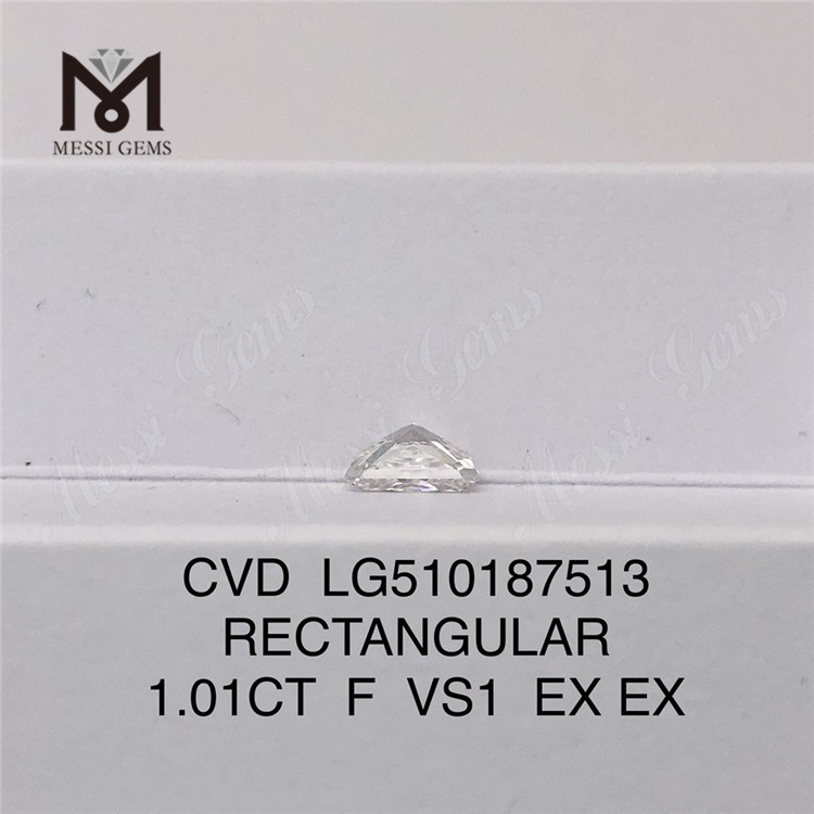 1.01CT 長方形修正ブリリアント カッティング F VS1 EX CVD ラボ グロウン ダイヤモンド IGI 証明書