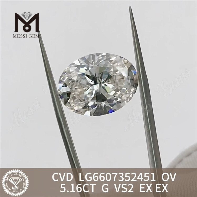 5.16CT G VS2 OV 卸売用ベスト IGI 合成ダイヤモンド の CVD LG6607352451丨Messigems
