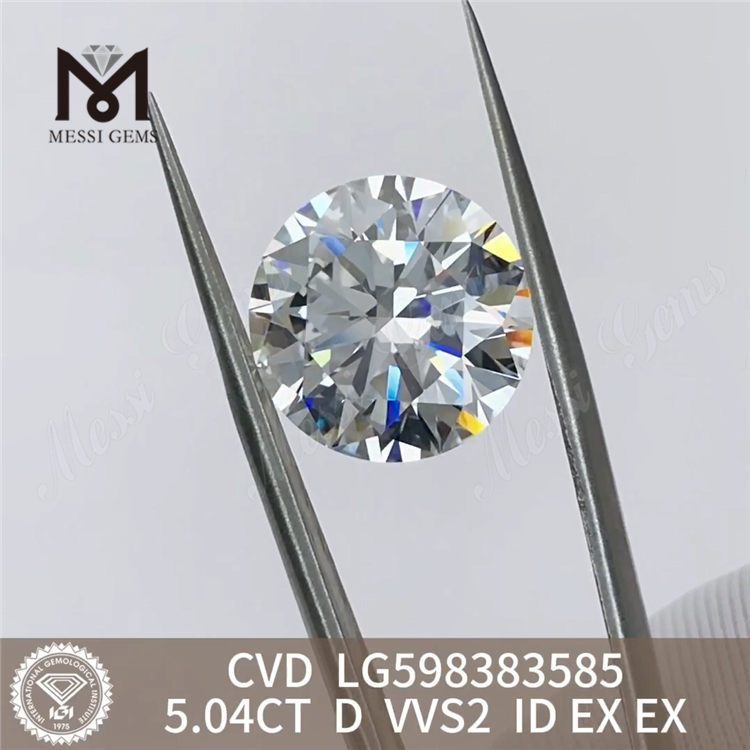 5.04CT D VVS2 ID cvd 合成ダイヤモンド LG598383585 