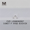 3.06CT F VVS2 ID EX EX 3ct ルース CVD ダイヤモンドを工場から直接直送 LG586362957丨Messigems 