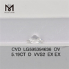 5.19CT D VVS2 EX EX OV CVD 5ct CVD ダイヤモンド LG595394636