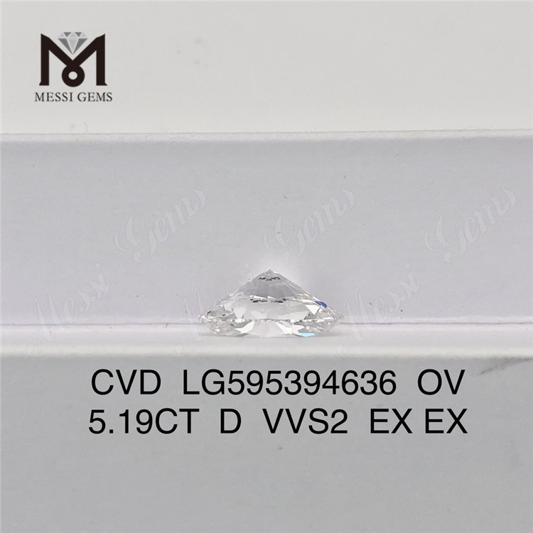 5.19CT D VVS2 EX EX OV CVD 5ct CVD ダイヤモンド LG595394636