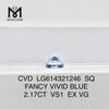 2.17CT SQ ファンシー ビビッド ブルー ラボ エンジニアード ダイヤモンド VS1 LG614321246丨Messigems