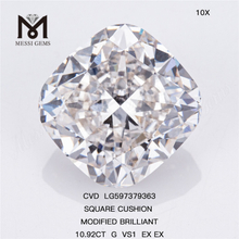 10.92CT G VS1 EX EX スクエア クッション ラボラトリー ダイヤモンド CVD LG597379363 丨Messigems