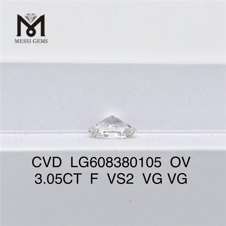 3.05CT F VS2 OV 卸売 IGI 認定ルース ダイヤモンド 倫理的に調達 & 専門的にカット丨Messigems LG608380105