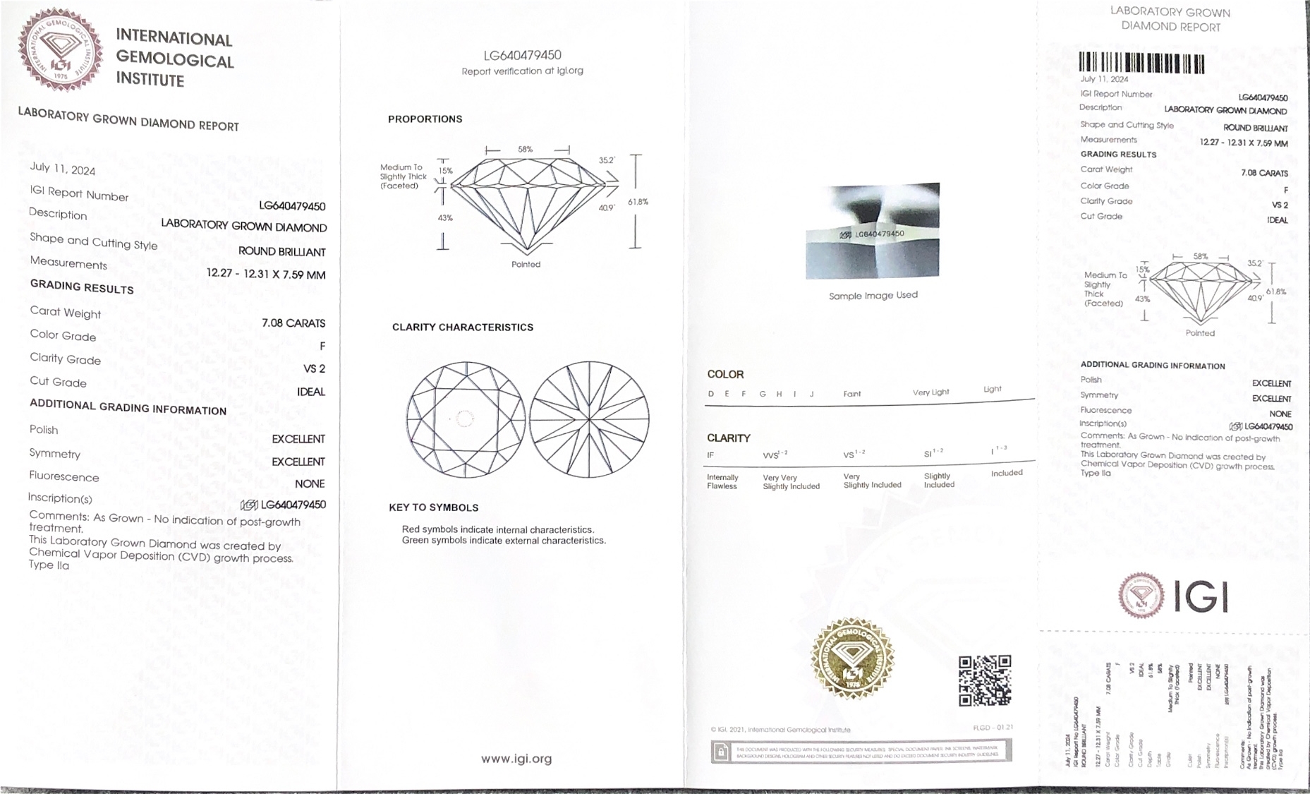 7ct IGI LAB ダイヤモンド