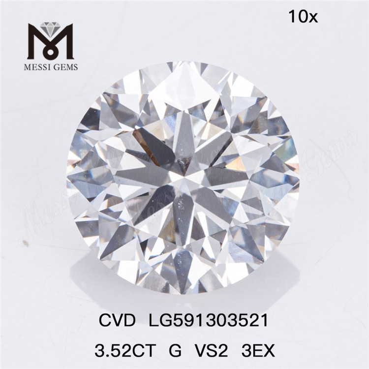 3.52CT G VS2 3EX CVD バルクラボ作成ダイヤモンドの品質と数量を満たしています LG591303521丨Messigems