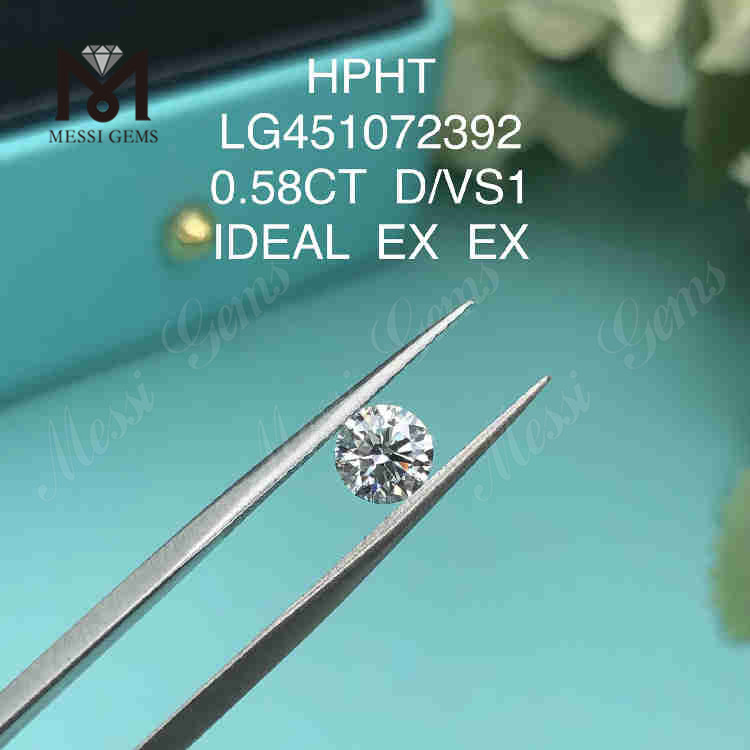 0.58CT D/VS1 ラボ製造ダイヤモンド IDEAL EX EX 