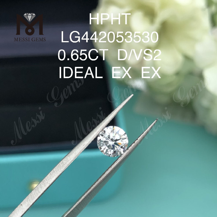 0.65 カラット D VS2 ラウンド ラボ グロウン ダイヤモンド IDEAL HPHT ダイヤモンド卸売