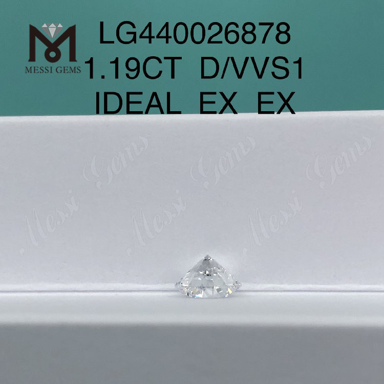 1.19カラット D VVS1 IDEAL EX EX ラウンド 合成ダイヤモンド