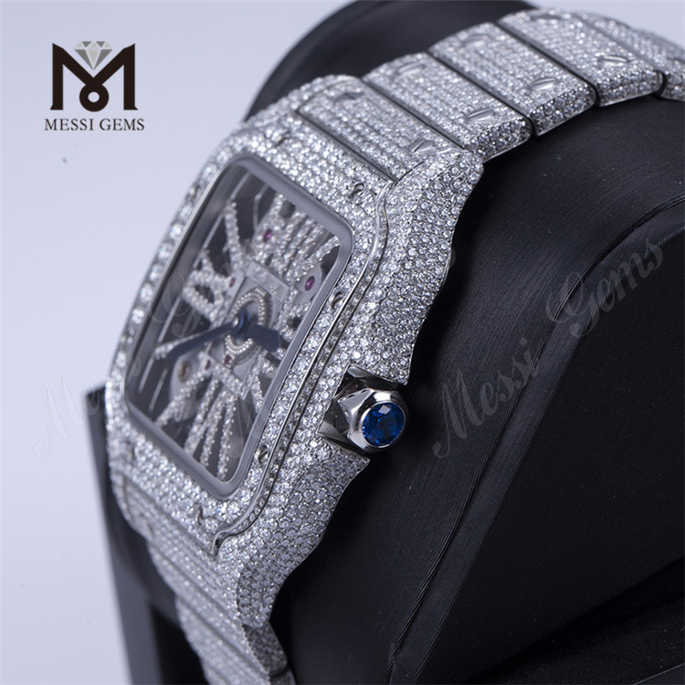 カスタムデザイン男性女性高級ハンドセットアイスアウトダイヤモンドモアッサナイト腕時計 