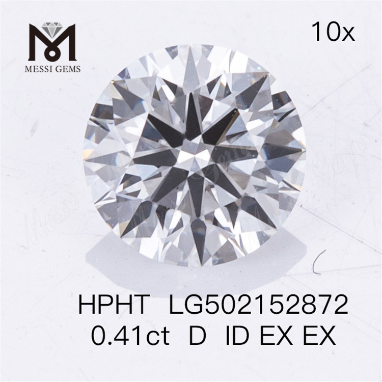 0.41ct HPHT D ID EX EX ラウンドシェイプ ラボ ダイヤモンド