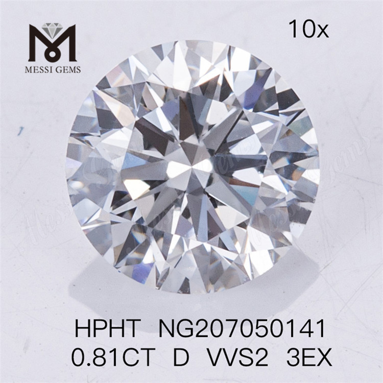 0.81CT HPHT ダイヤモンド D VVS2 3EX ラボ ダイヤモンド 