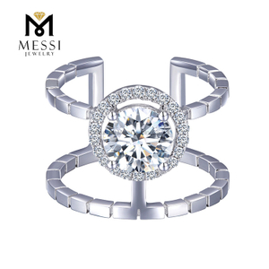 1.14ct 18 18k GPLD ファッション結婚指輪女性ギフトゴールドジュエリー DEF モアッサナイトダイヤモンドリング