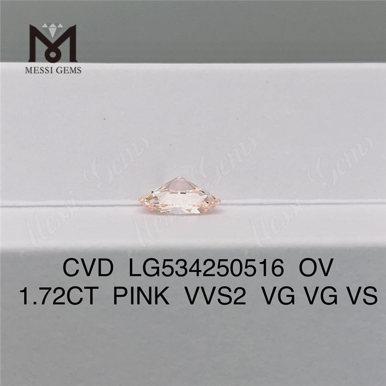 1.72ct ピンク vvs cvd ダイヤモンド オーバルシェイプ ラボ ダイヤモンド 安い価格