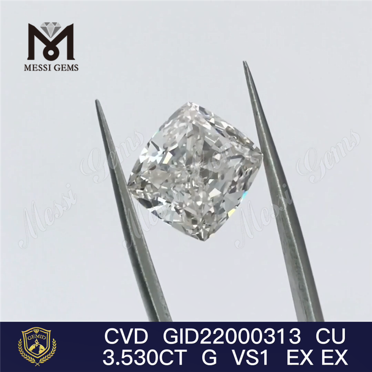 3.53CT G Cvd ラボ ダイヤモンド クッション形状ルース人工ダイヤモンド在庫あり
