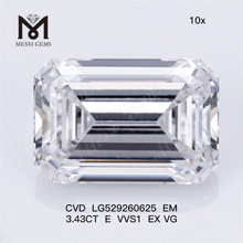 3.43CT E VVS1 EX VG EM ルース合成ダイヤモンド CVD LG529260625