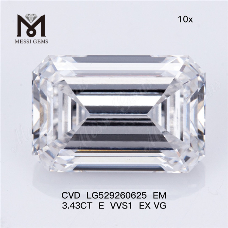 3.43CT E VVS1 EX VG EM ルース合成ダイヤモンド CVD LG529260625