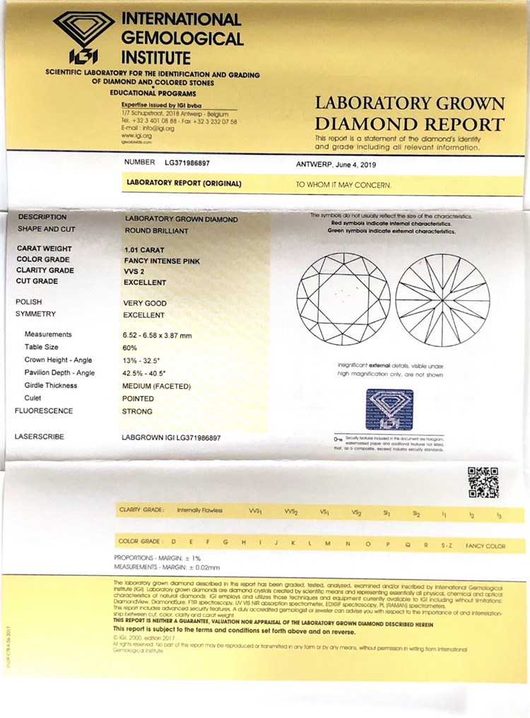 VVS卸売ラボが作成したダイヤモンド