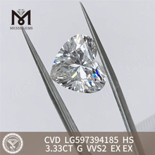 3.33CT G VVS2 EX EX HS 3ct ラボグロウン Cvd ダイヤモンド LG597394185丨Messigems 