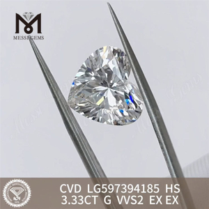 3.33CT G VVS2 EX EX HS 3ct ラボグロウン Cvd ダイヤモンド LG597394185丨Messigems 