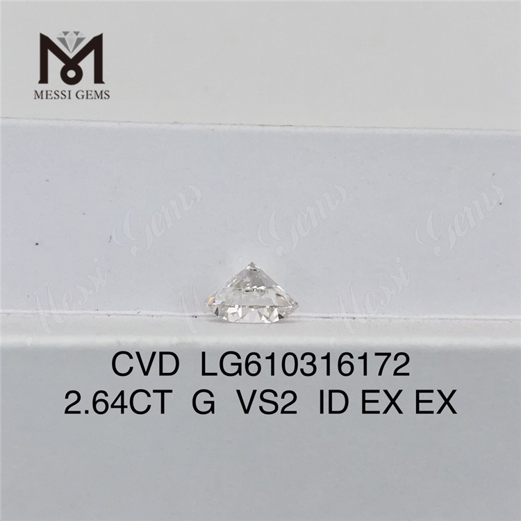 2.64 CT 最高価格のラボ ダイヤモンド G VS2 CVD IGI 付き手頃な高級品 LG610316172丨Messigems