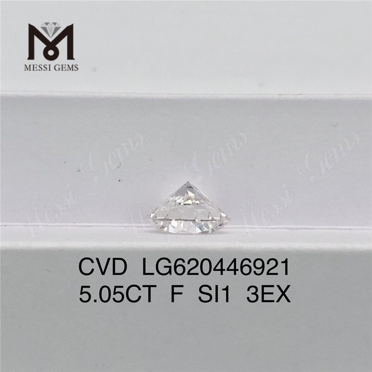 5.05CT F SI1 3EX CVD ラウンド ラボ グロウン ダイヤモンド 格安丨Messigems LG620446921 