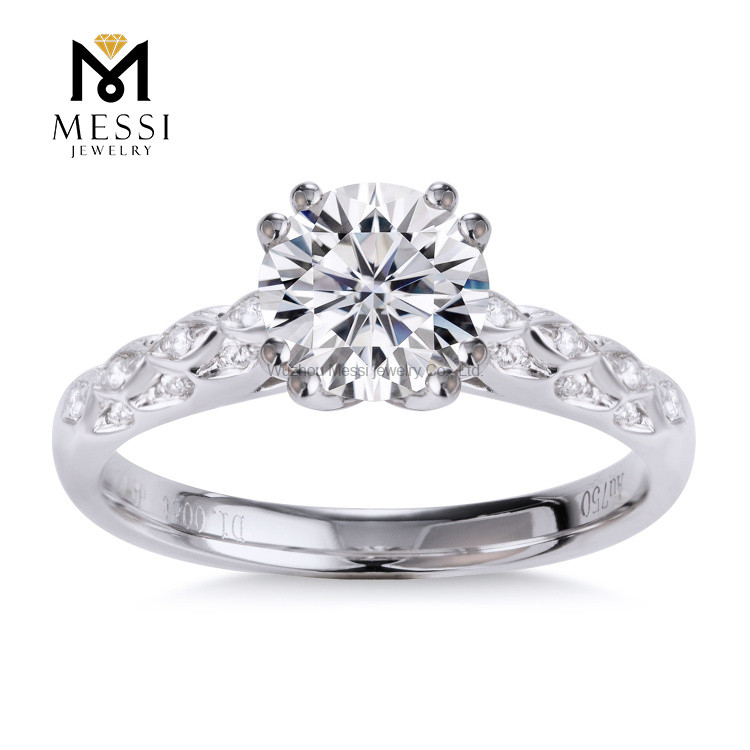 18k リアルゴールド ダイヤモンド リング カスタム デザインの女性のモダンな結婚指輪