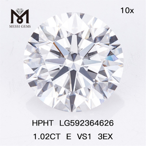 1.02CT E VS1 3EX 1ct HPHT ダイヤモンド IGI LG592364626 