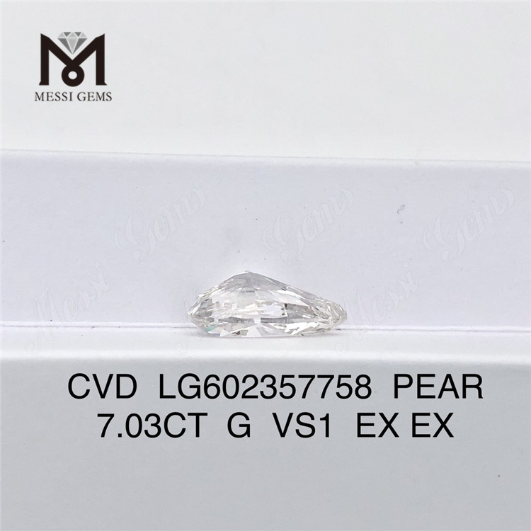 7.03CT G VS1 PEAR IGI 認定ダイヤモンド 持続可能な輝き丨Messigems LG602357758